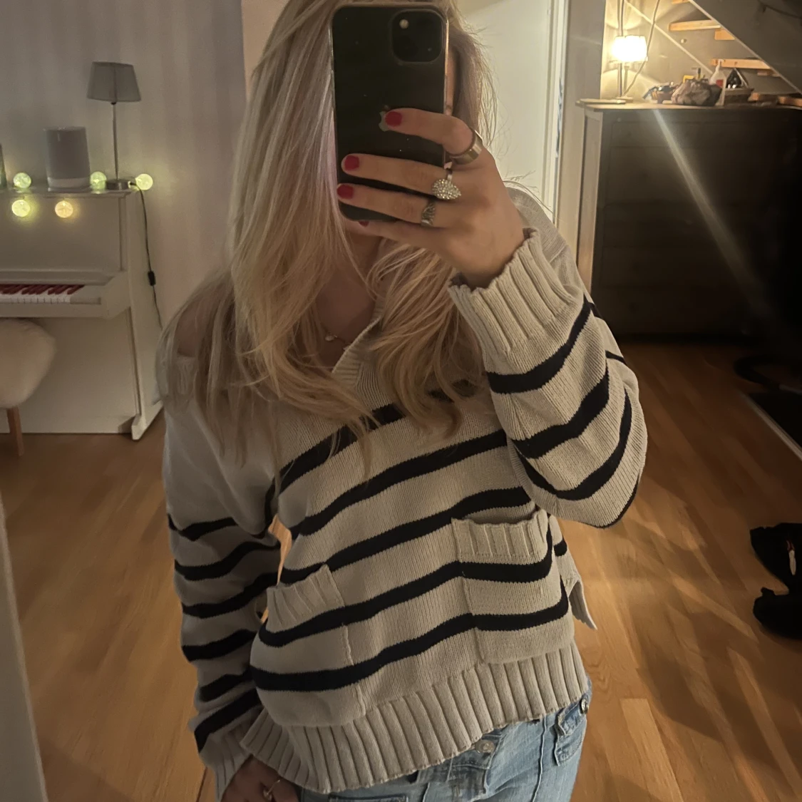 Randig långärmad tröja