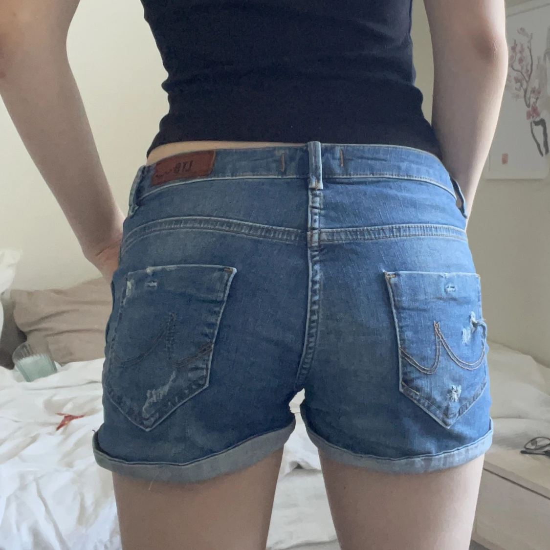 LTB lågmidjade jeansshorts - 90