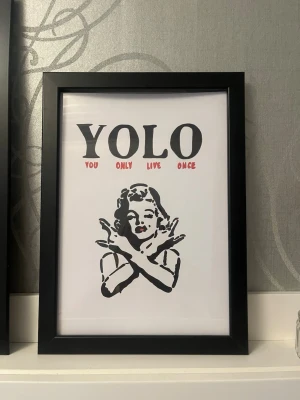 Cool poster - YOLO poster målad av mig, ramen ingår inte🤗