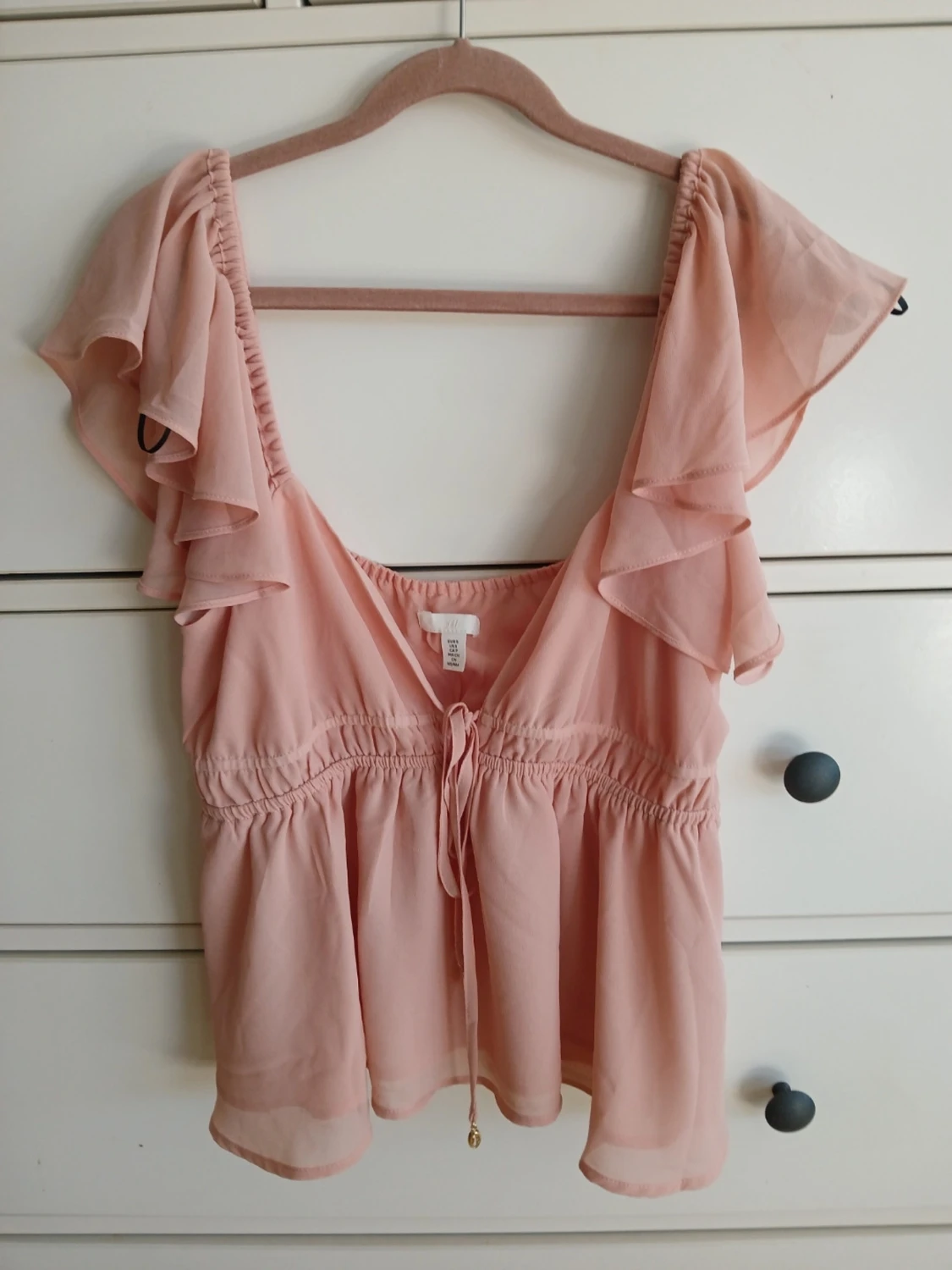 Ljusrosa volangblus från H&M strl S - 1