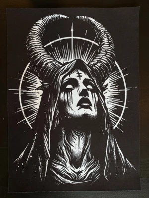 Goth Angel Back Patch - Black&white goth angel hand made screen print backpatch ✦Sew it into your jacket - It’s not iron on  ✦Measurements: 29cm x 39 cm ✦Material: Fabric  ✦Technique: Digital transfer ✦Shrink-proof and durable