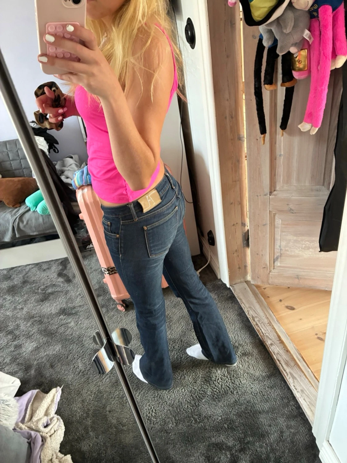Mörkblå bootcut jeans - 1