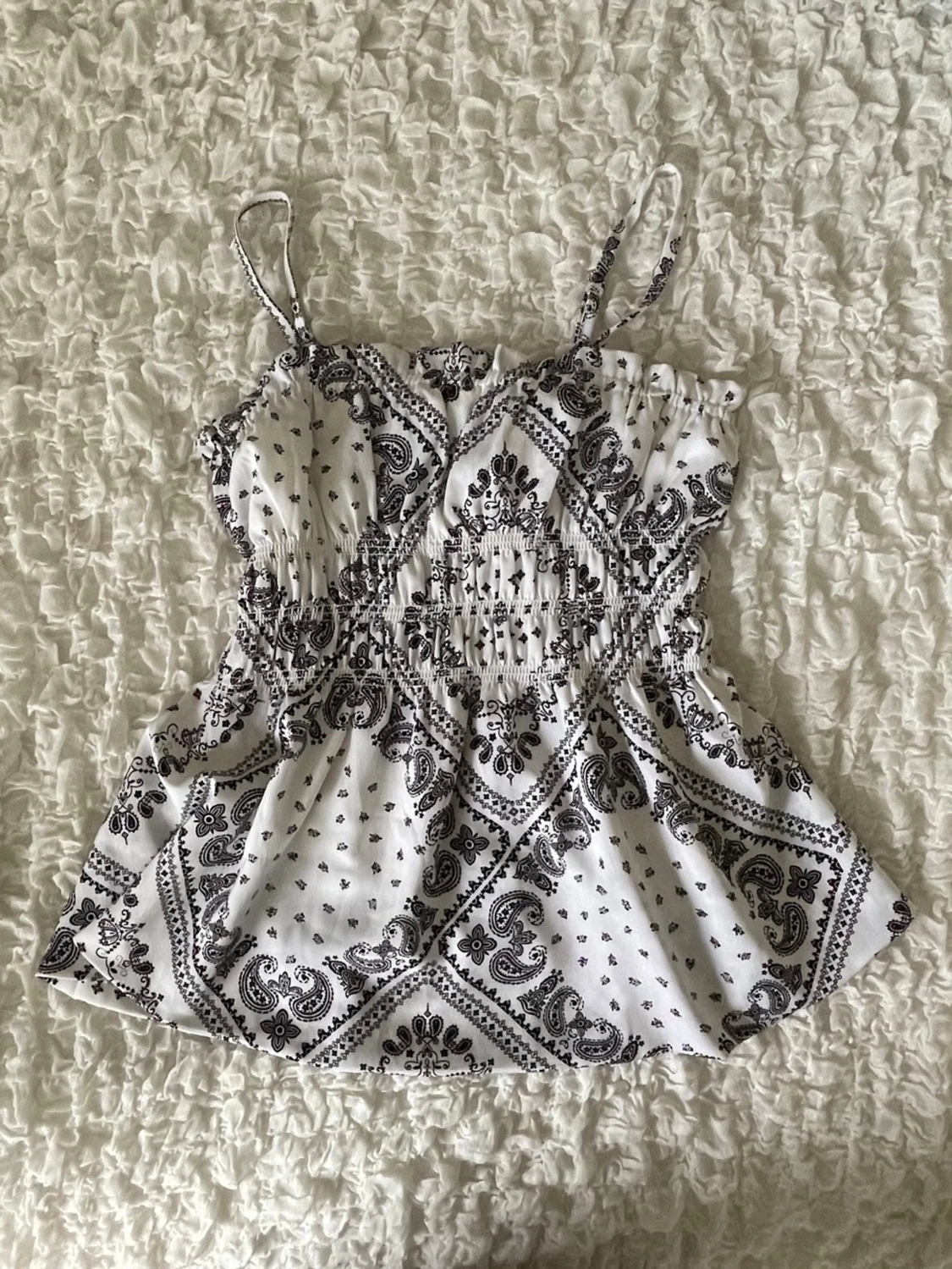 Mönstrad peplum-topp / linne - 1