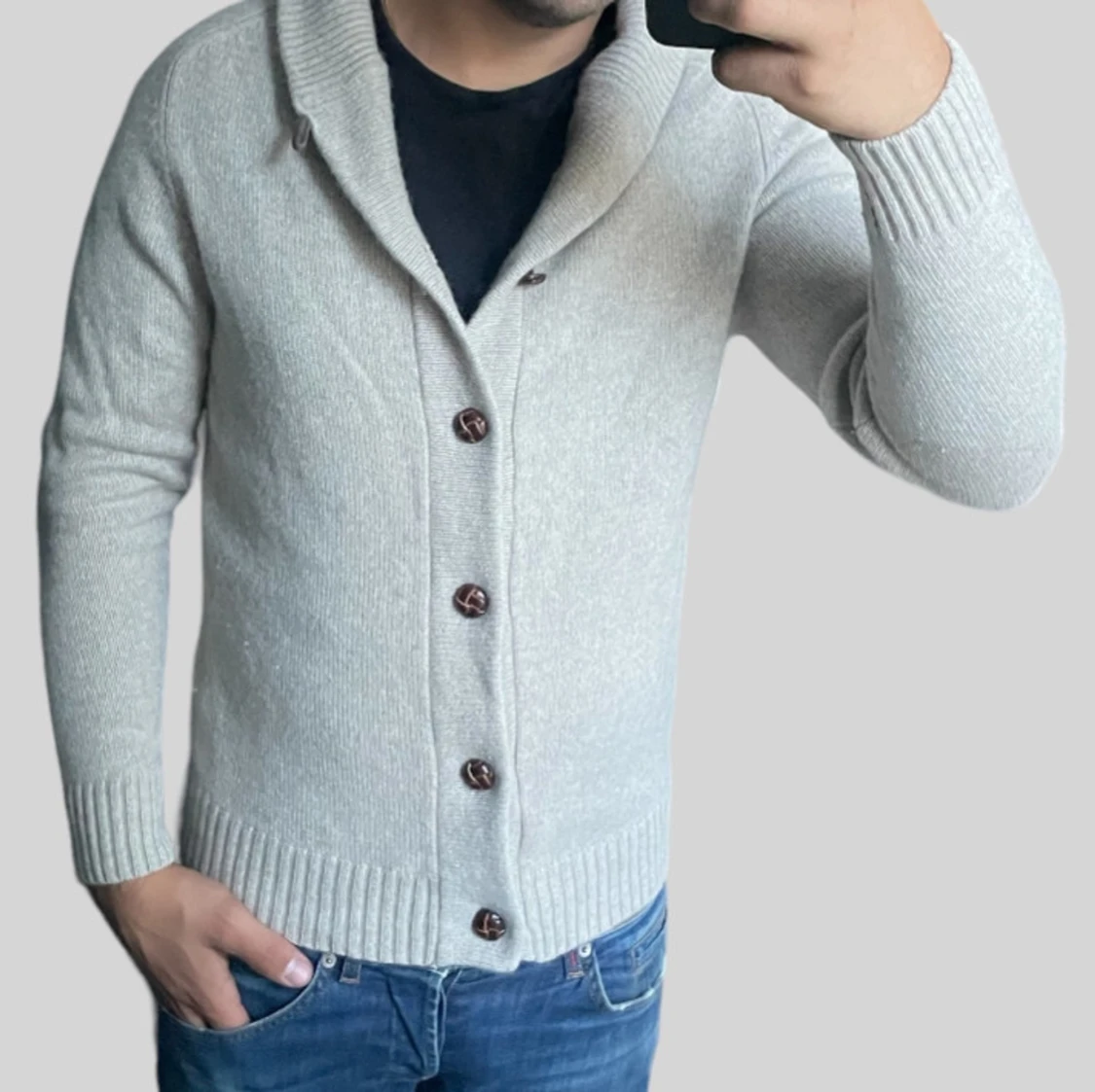 Stickad cardigan tröja