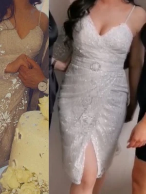  eleganta festklänningar - Säljer mina festklänningar som är i bra skick eftersom de används för några timmar .korta ivory färg storlek 36för 650-gröna storlek  S- M för 800-blå storlek M för 950-röd 36 för 950-rosa champagne storlek M för 1500-svarta storlek L för 1150