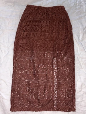 Brown boho festival midi skirt with slit - XXS-XS, only used once! 