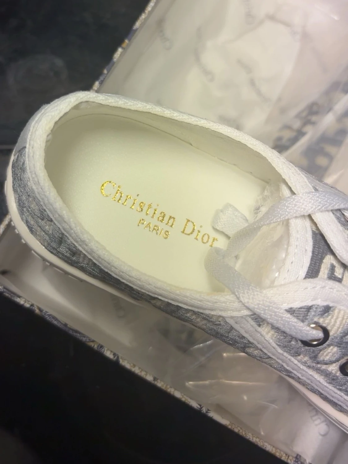Dior gråvita låga sneakers - 4