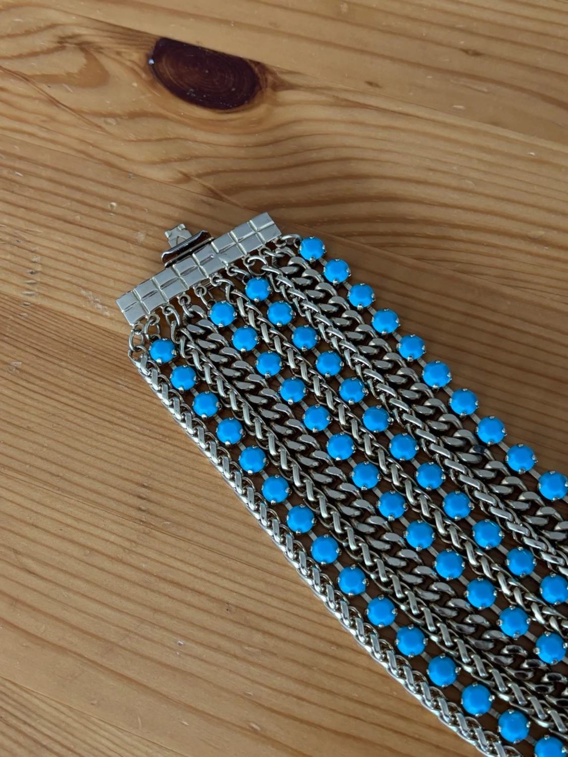 Snyggt guld armband med turkosa pärlor från Dubai - 2