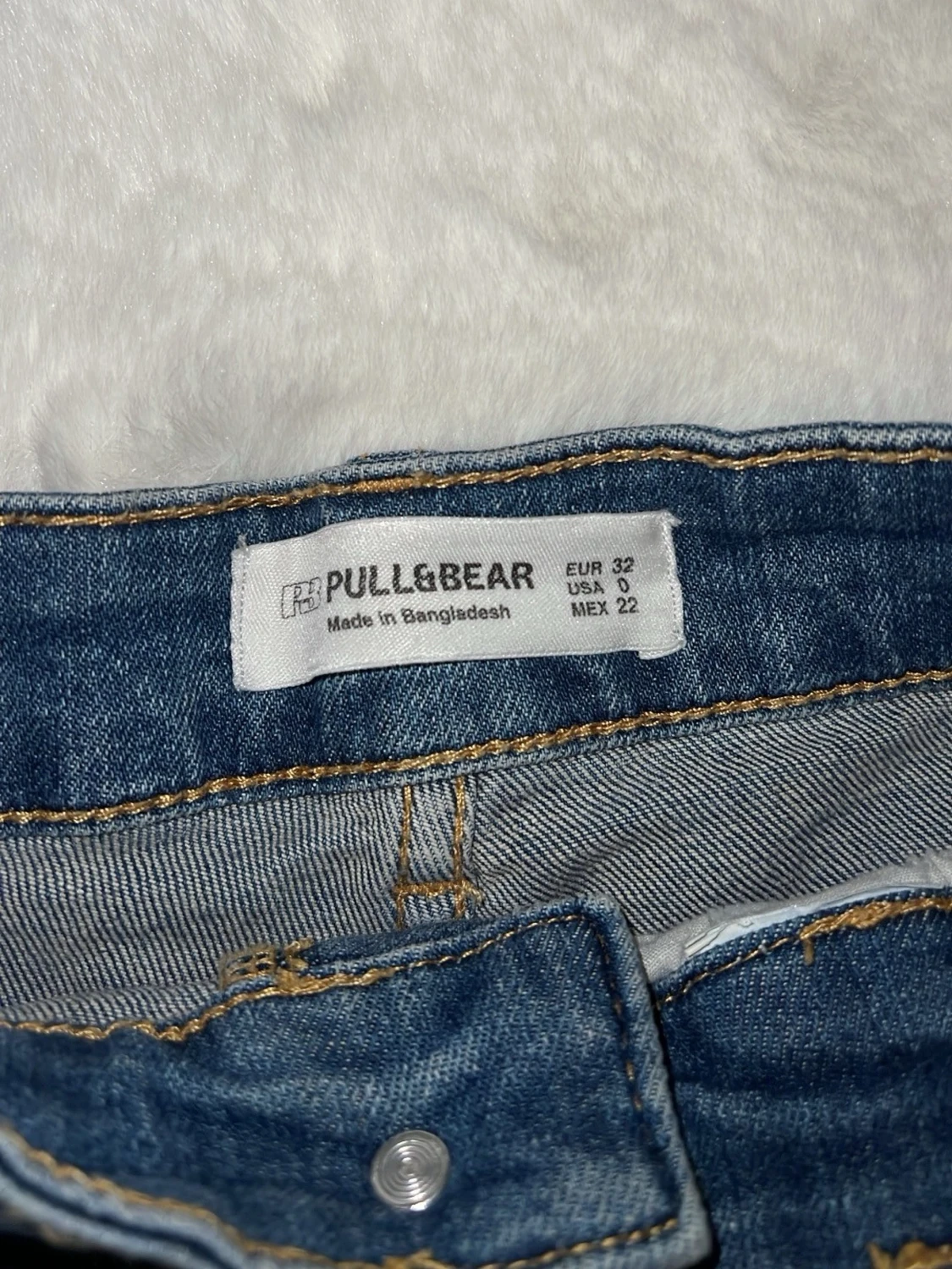 Blå jeansshorts med hög midja - 2