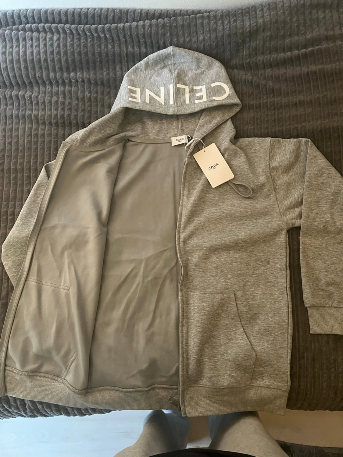 Grå zip hoodie från CELINE - 1