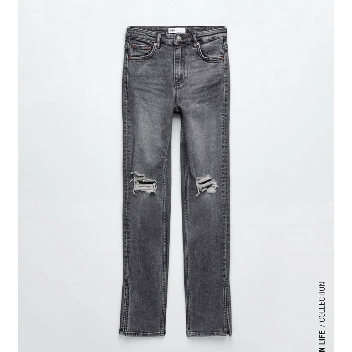 Gråa jeans med slits från zara