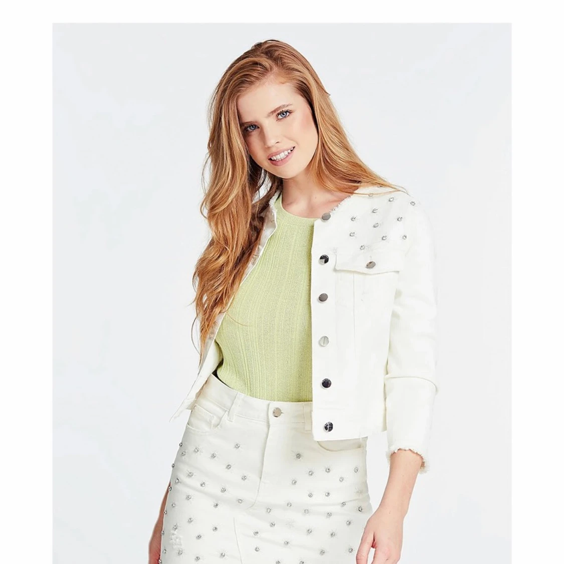 Guess Vit Jeansjacka  - 90