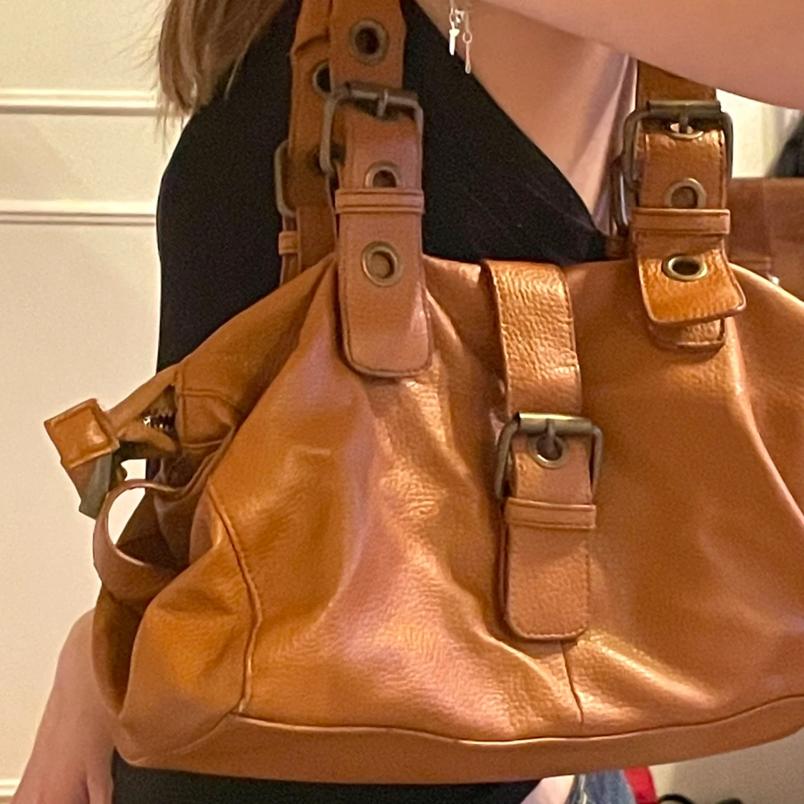 Orange/brun-aktig vintage väska - 90