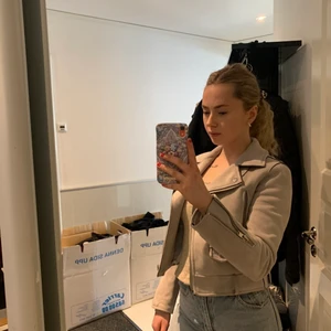 Zara biker jacka - Grå mocka imitation 