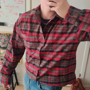 Flanellskjorta från Tommy Hilfiger, Large - Flanellskjorta från Tommy Hilfiger Large  Lite text skriven på loggan i nacken, annars toppskick!  (Har inte provat att ta bort klottret, du kanske lyckas? 🤔😉) 