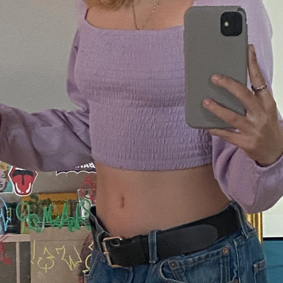 Snygg lila crop top - 90