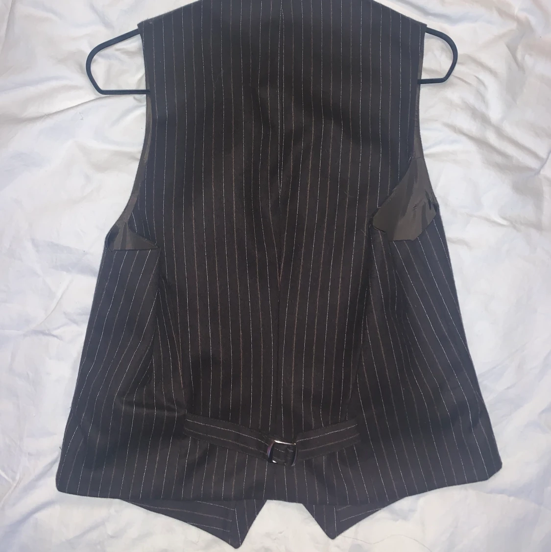 Brun randig kostymväst  - 90