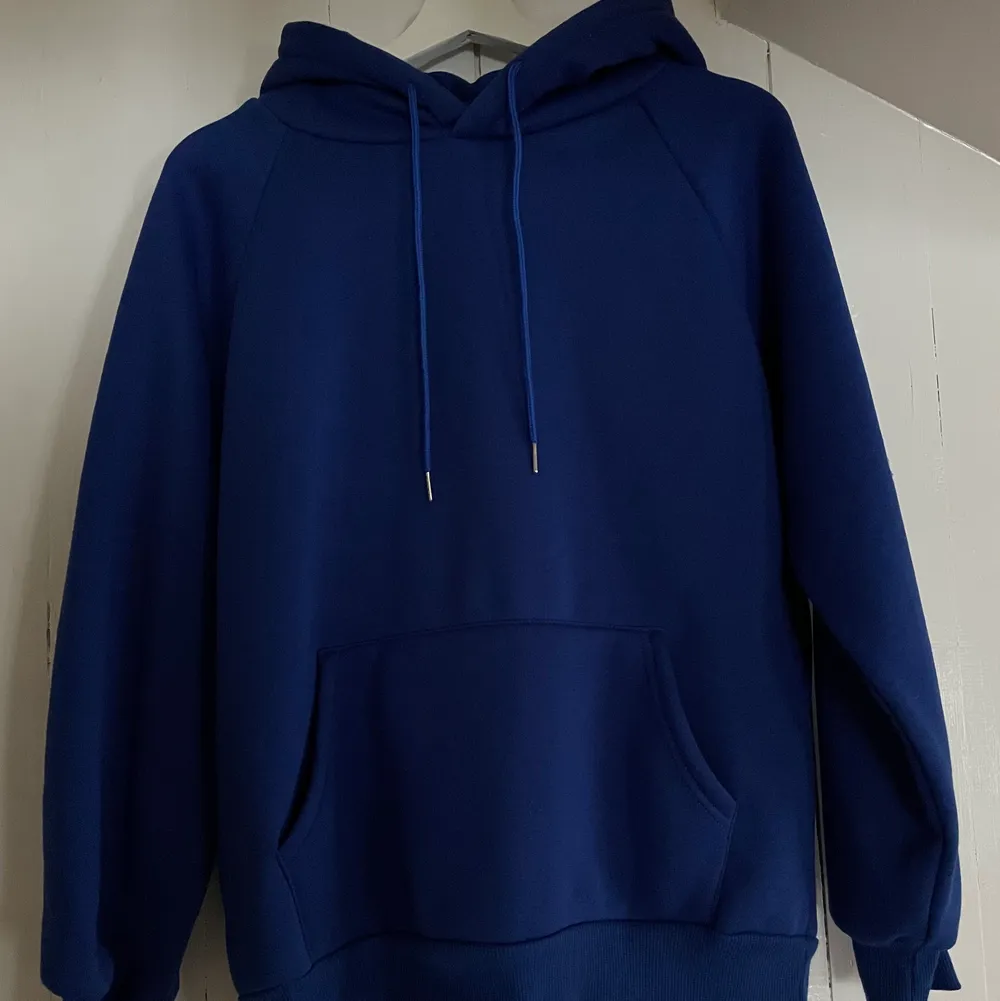 En fin blå hoodie från shein🦋 Bara använts en gång! 70kr + frakt. Hoodies.