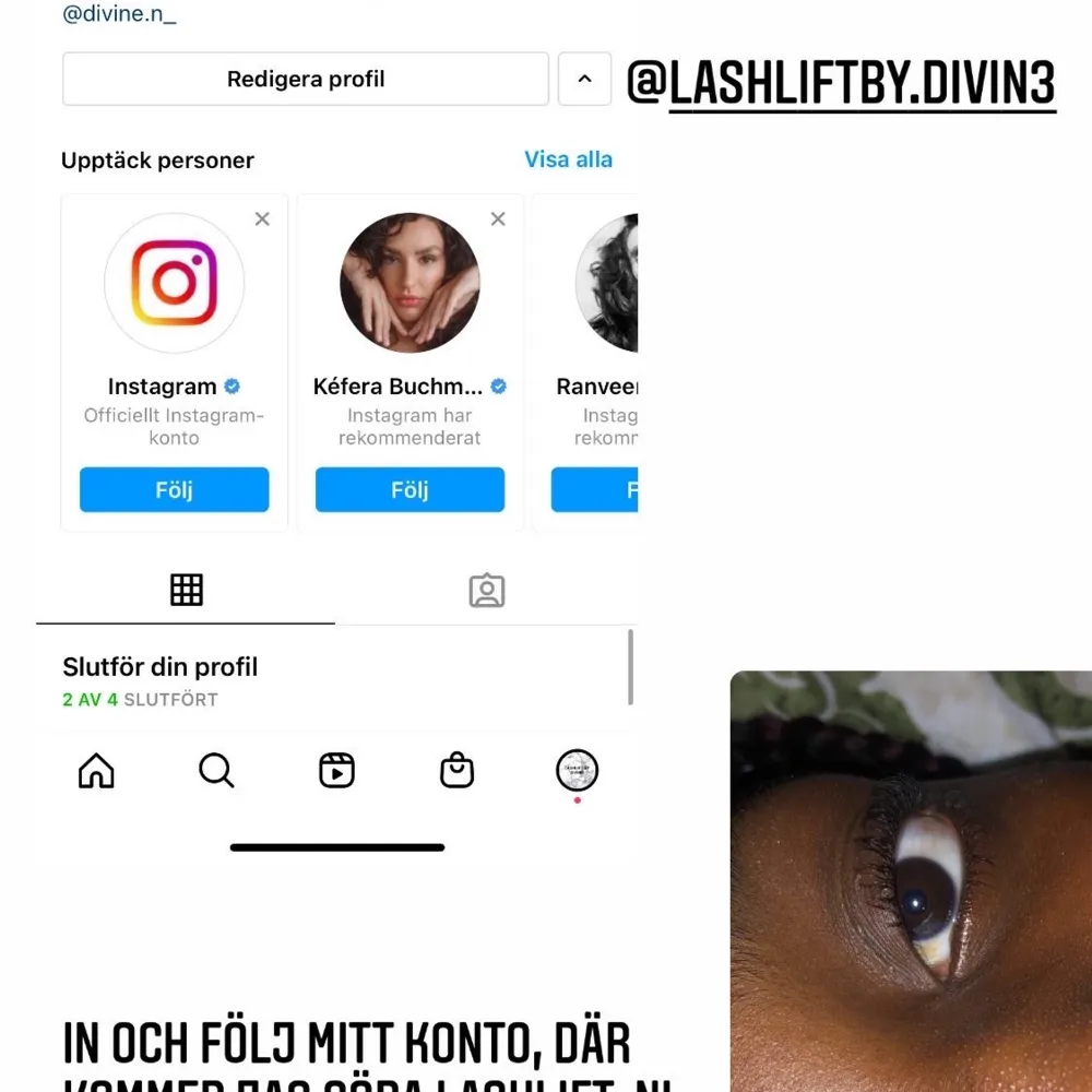 Hej tjejer! Jag gör lashlift för 150kr, ni får gärna gå in och checka på mitt konto och boka tider där. Kom gärna och gör lashlift hos mig, get your lashes fixed girls!!!💕💕💕 Instagram konto heter @lashliftby.divin3. Övrigt.