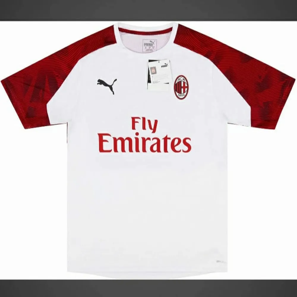 Två träningströjor från AC Milan i storlekarna S och M. T-shirts.
