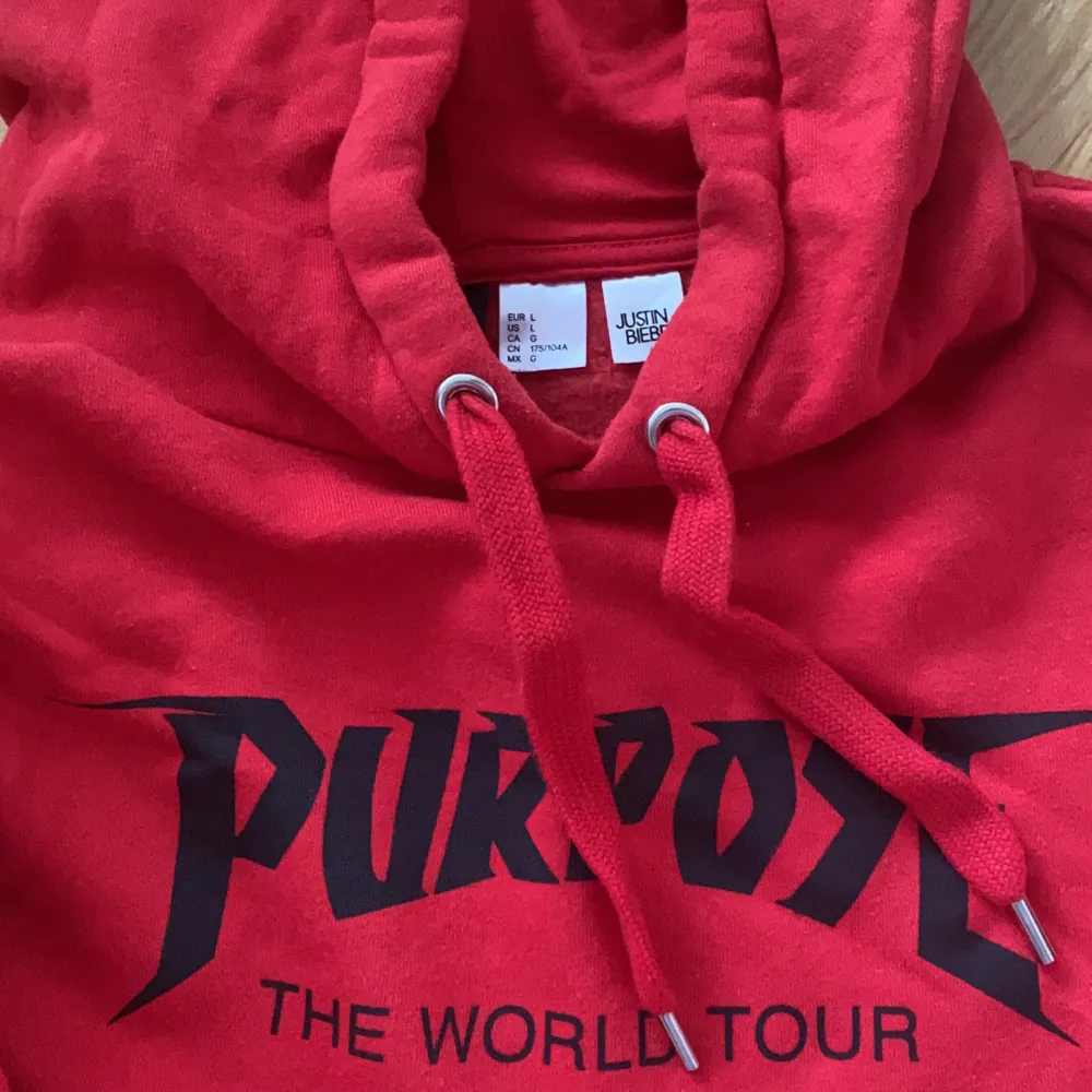 En kroppar tjocktröja från H&Ms JB Purpose tour kollektion. Använd endast ett fåtal gånger sen har den bara legat i garderoben. I bra skick! Storlek L men passar mig som har S då den sitter oversize och det är väldigt snyggt med en croppad tröja tycker jag ✨. Hoodies.