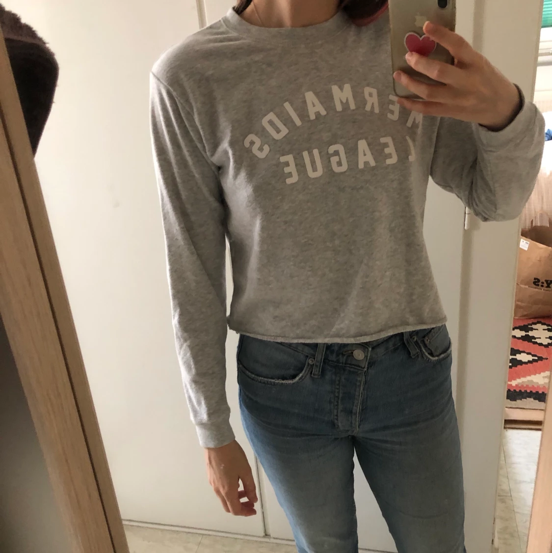 Kort collegetröja - 90