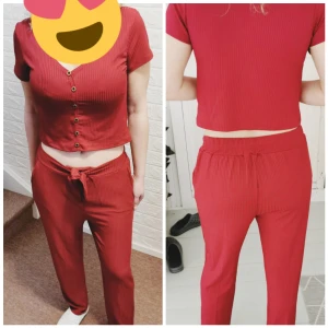 Top o pants  - Jättekula och sköna,  röd färg,  passar sommaren , passar s/m 
