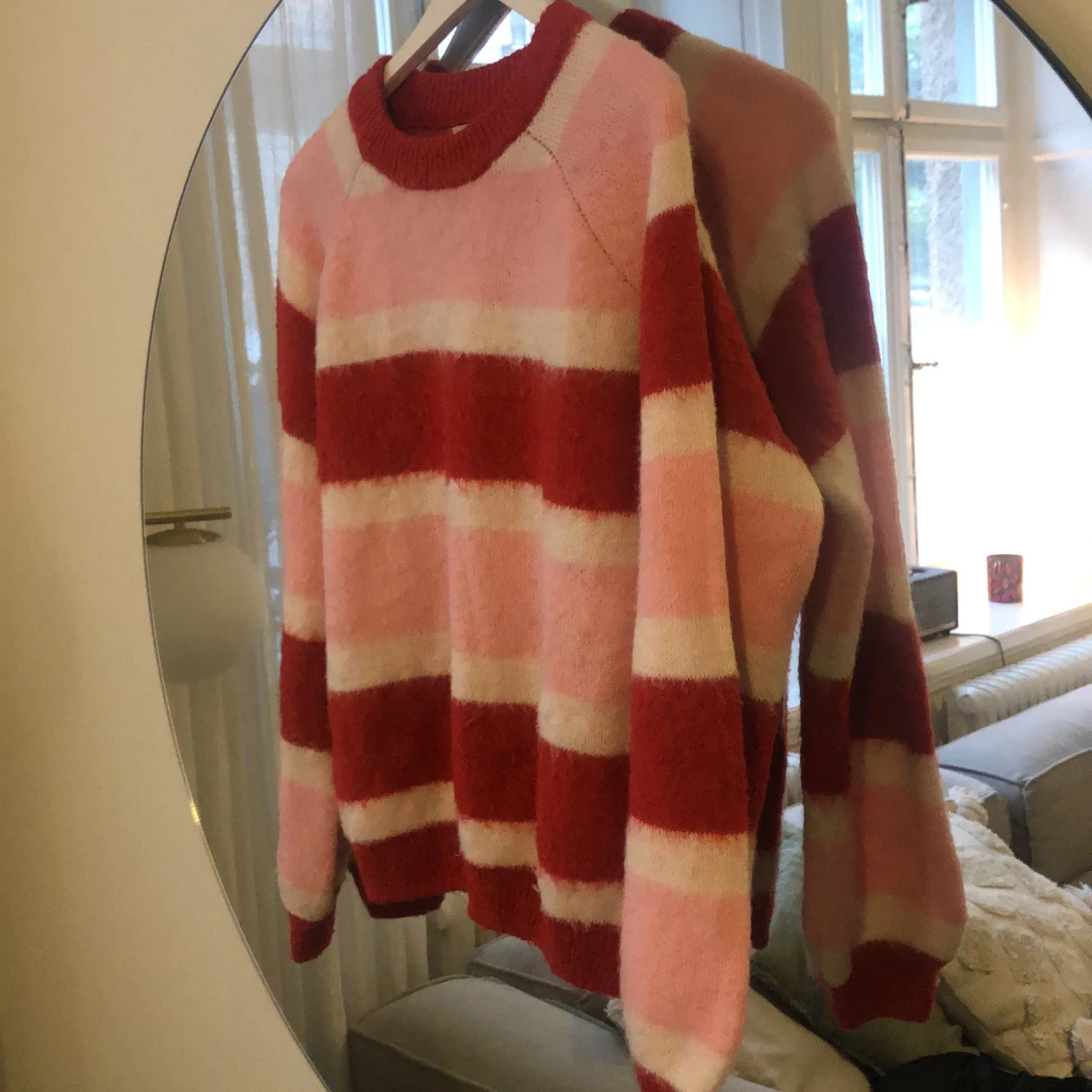 Rosa röd stickad tröja från Pieces - 91