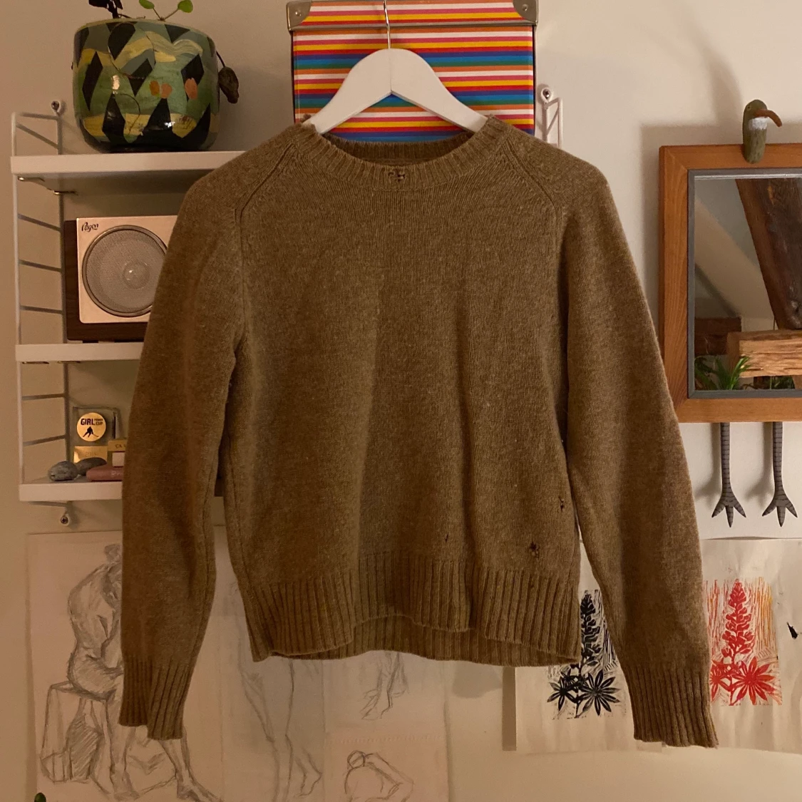 Beige stickad tröja 