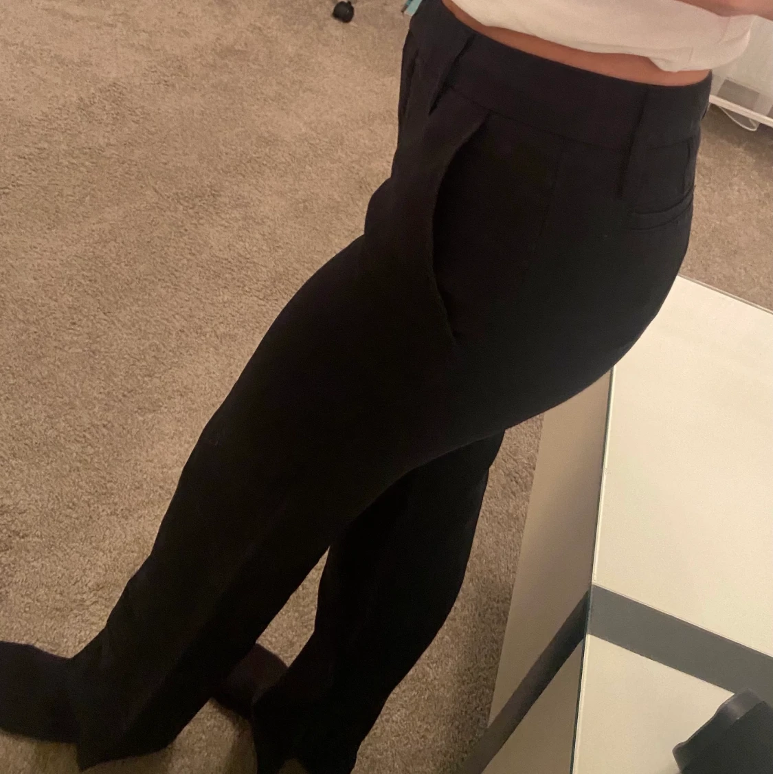 Svarta linne byxor  - 90