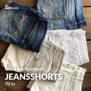 Blandade shorts - Blandade jeansshorts och ett par virkade, alla i storlek XS bland annat från Hollister och Abercrombie 
