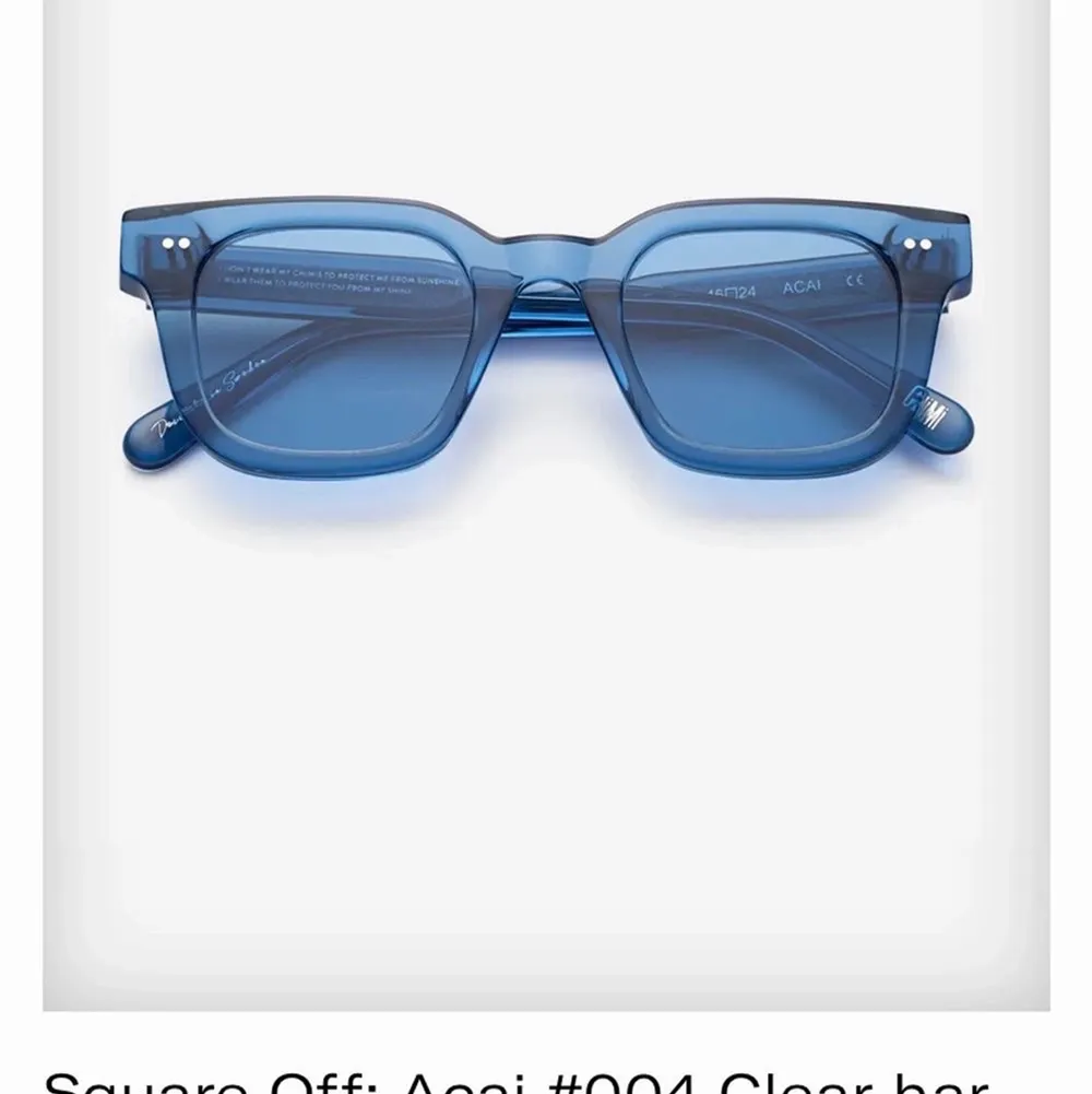 Intresskoll💕 jag tänkte sälja mina blåa chimiglasögon i modell 004 som är slutsålda. Nästintill oanvända och finns inga skador eller repor. Direktpris: 800kr💕. Accessoarer.