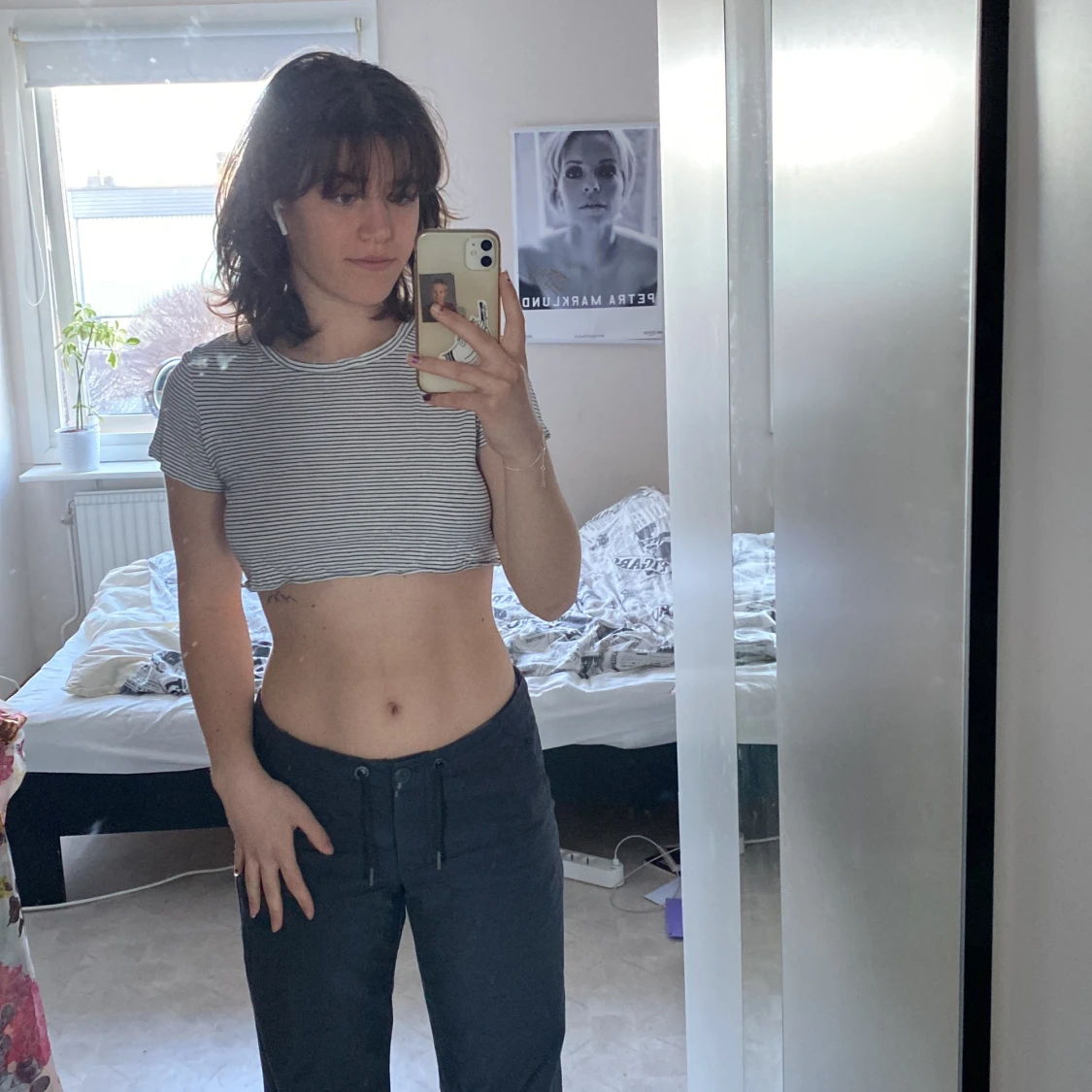 Croppad randig T-Shit 