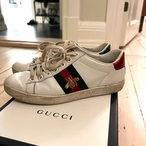 Gucci sneakers - Gucci sneakers. Bra kvalite men i använt skick, därav priset. Storlek 35 men väldigt stora i storleken. Mer som en 36/37. Ordinarie pris 595 dollar. Tillkommer dustbag och kartong.  Tar man sig tiden att rengöra dem kommer de bli som nya!❤️