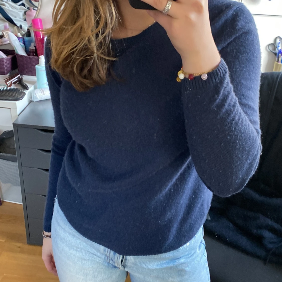Mörkblå kashmir tröja 