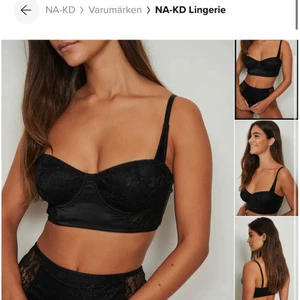 Satinkorsett m. spets - Drömmig bh från NA-KD🌸 Strl 70C och endast testad. Nypris: 319kr, jag säljer för 100 + frakt🤍