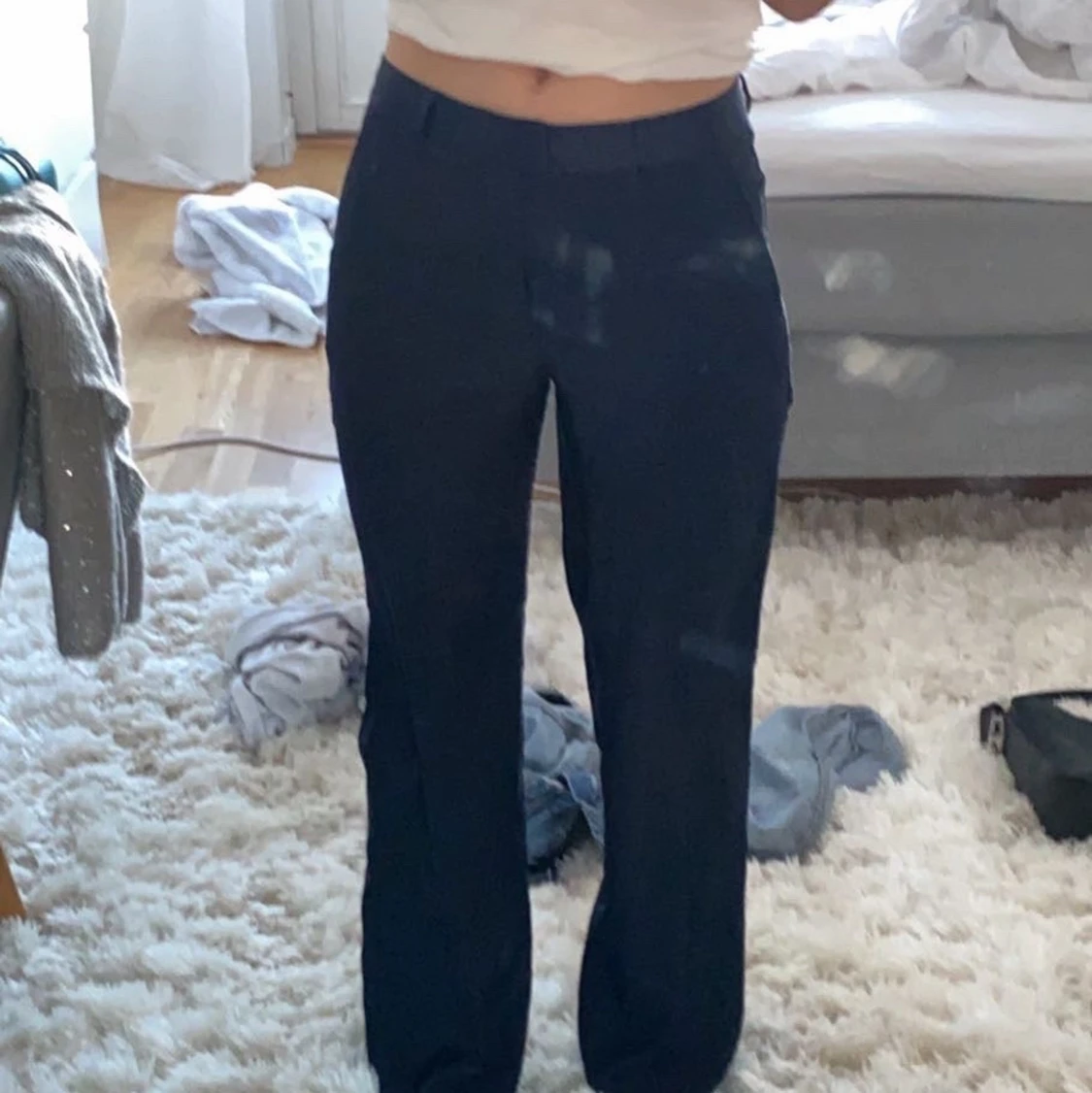 LÅGMIDJADE kostymbyxor  - 90