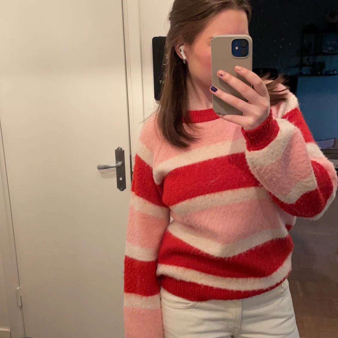 Stickad randig färgglad tröja!!