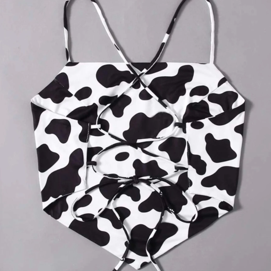 Mönstrad topp med snörning - 91