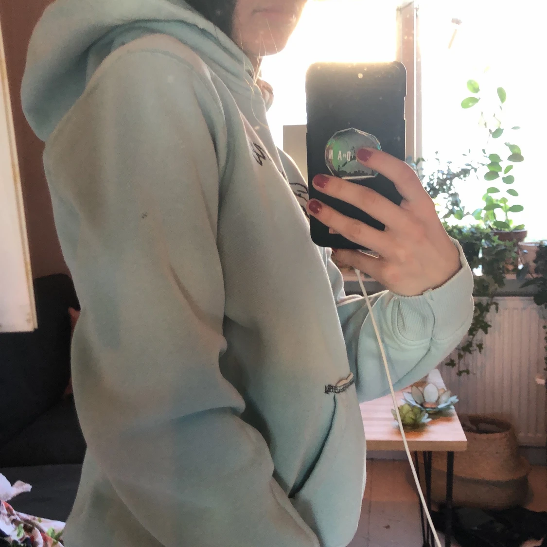 Blå peak hoodie - 90