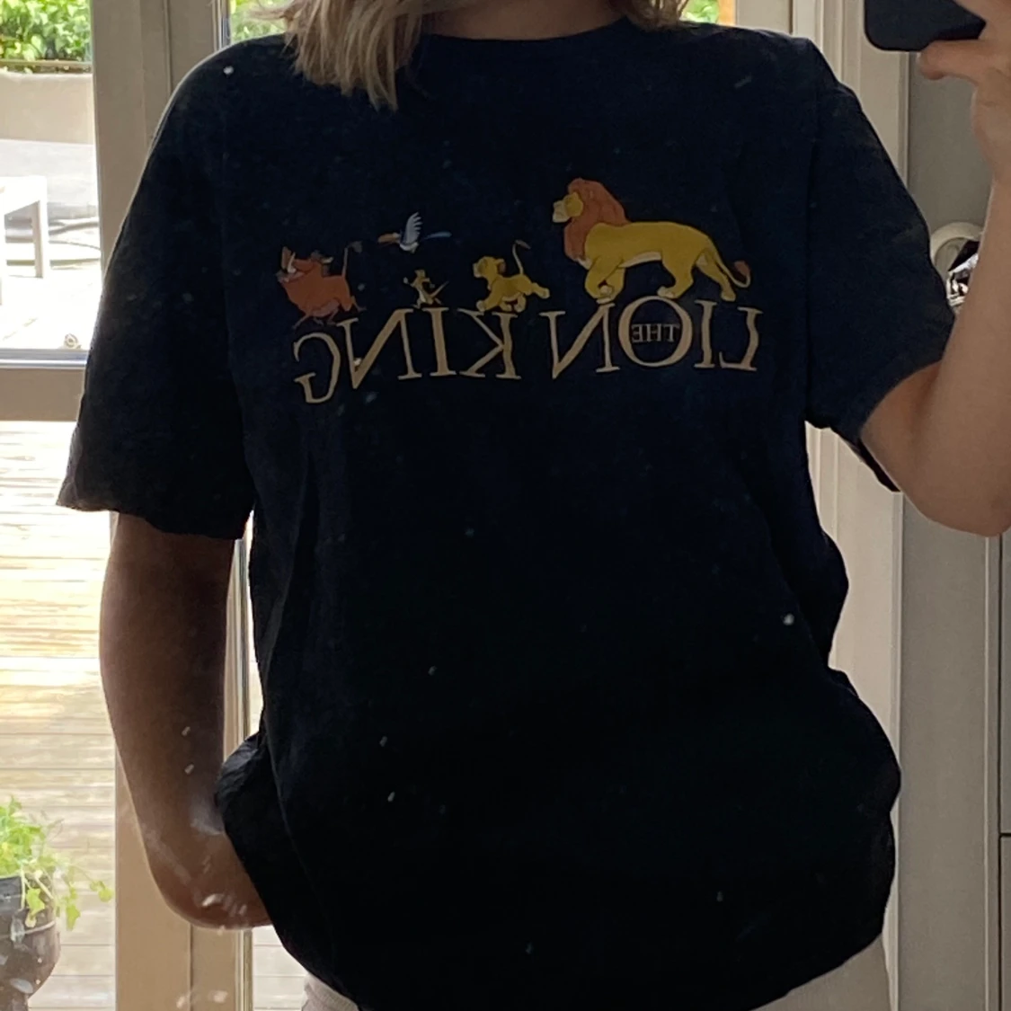 Urtvättad svart tisha - 90