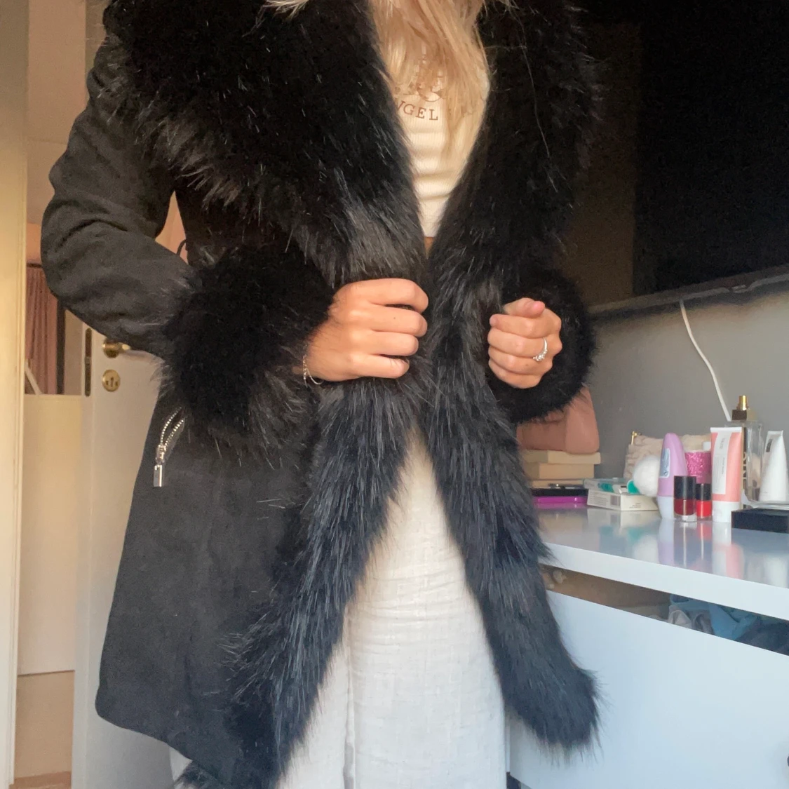 Fake päls kappa - 91