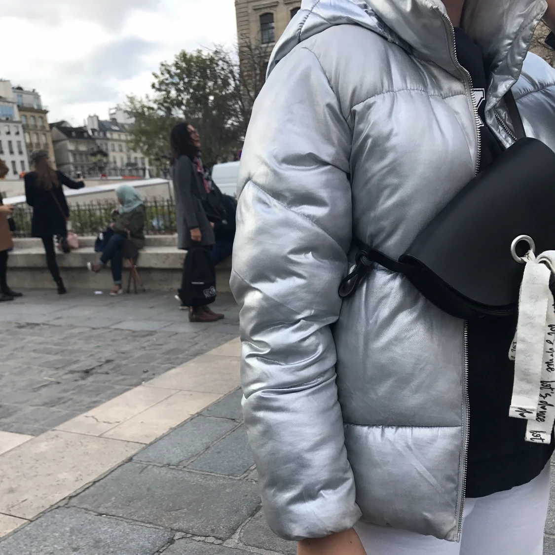 Zara silvrig puffer jacket
