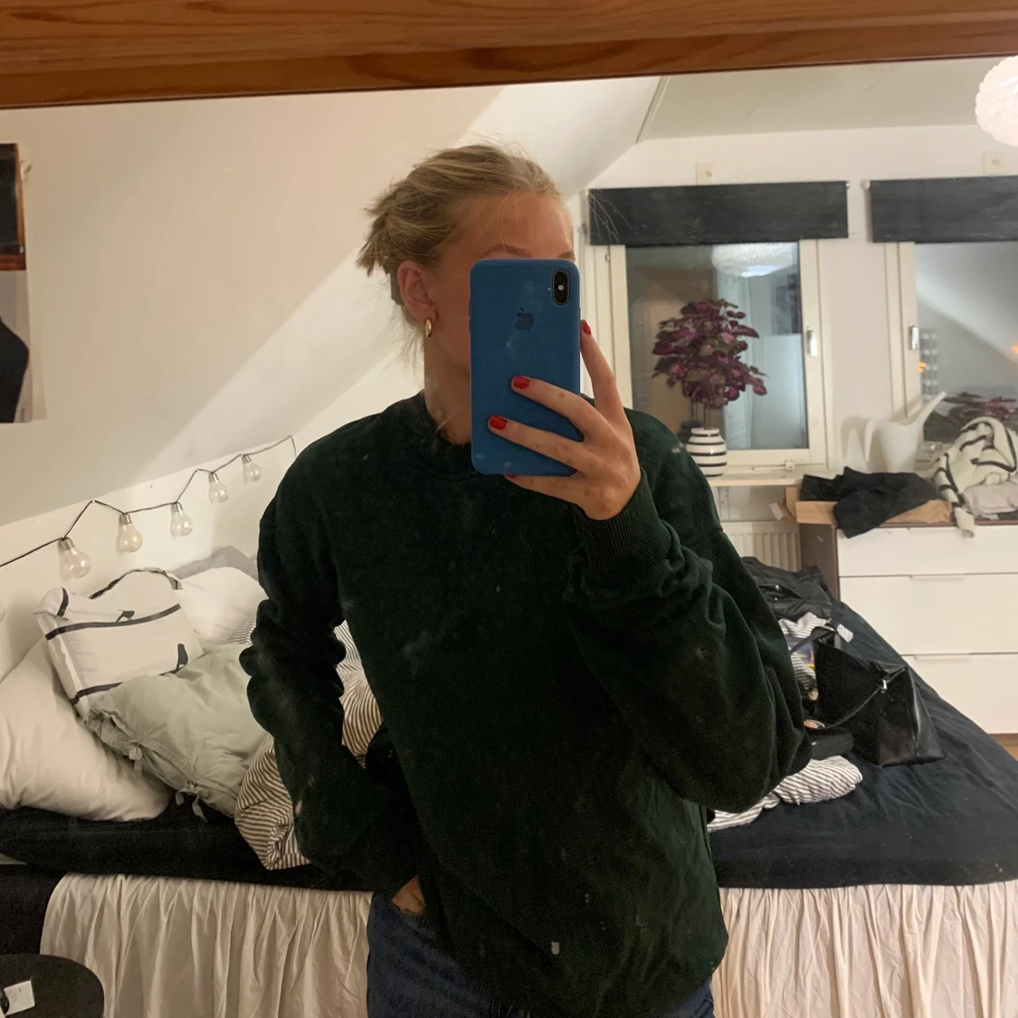 Grön oversized sweatshirt - 90