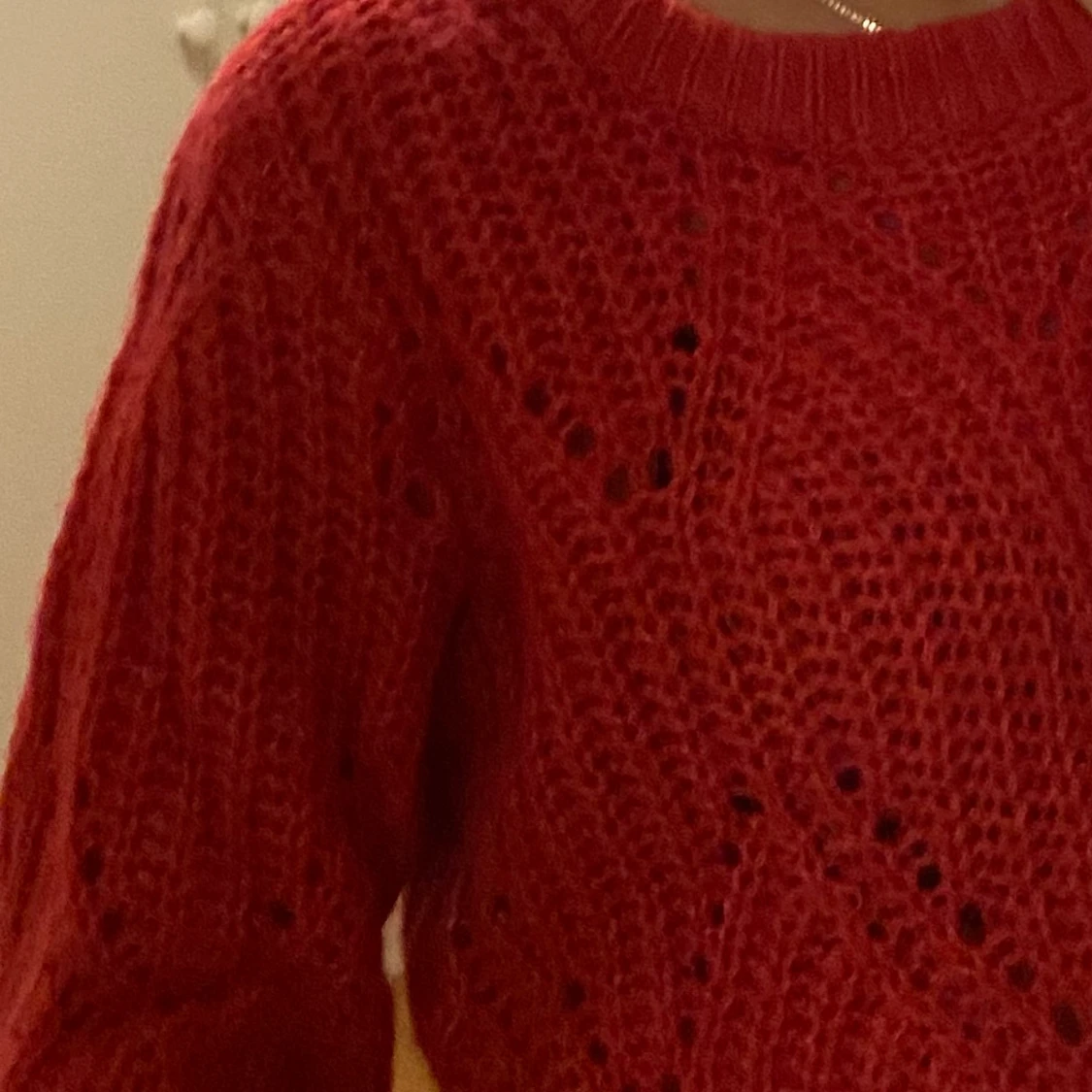 Rödrosa stickad tröja  - 90