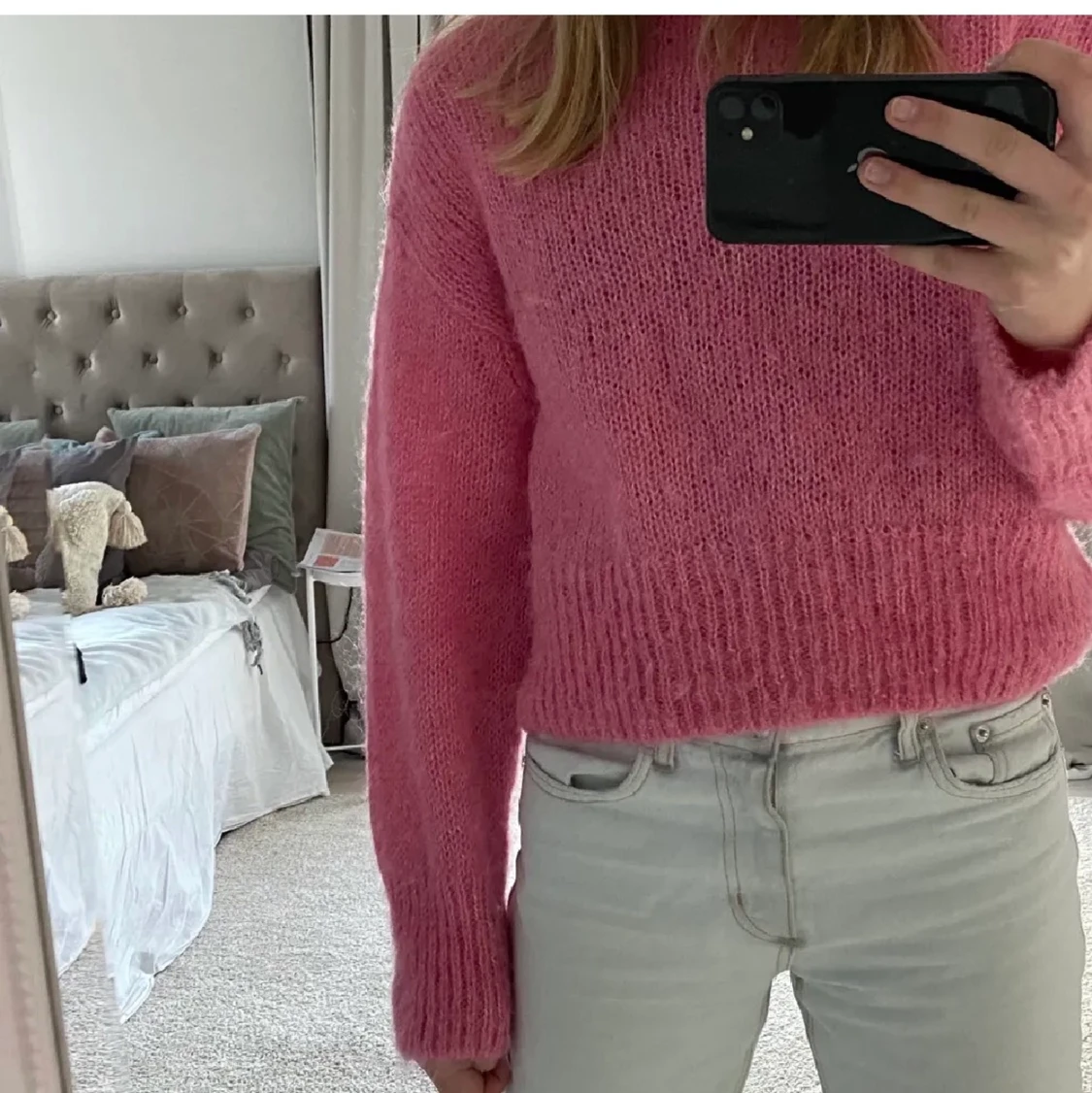 Rosa Stickad tröja  - 90