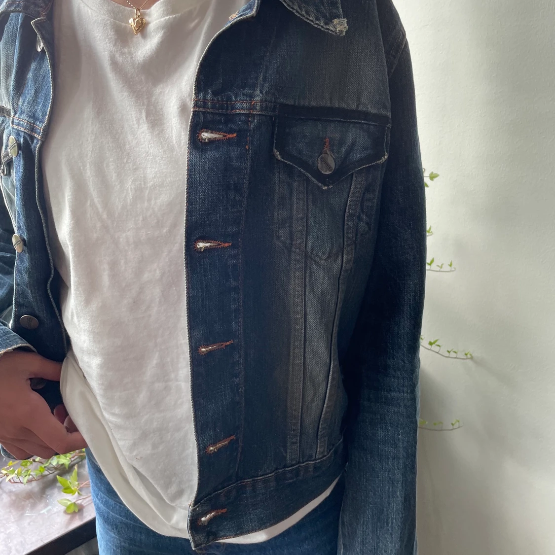 Målad jeansjacka  - 90