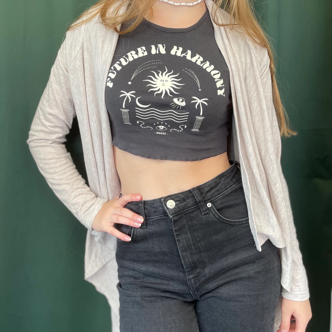 Ljusgrå cardigan S - 90