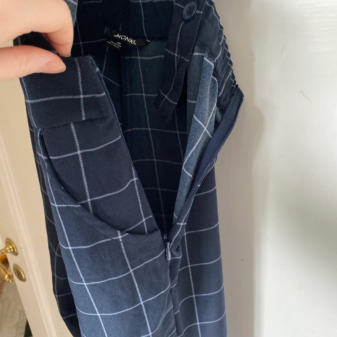 Rutiga Hängselbyxor  - 90