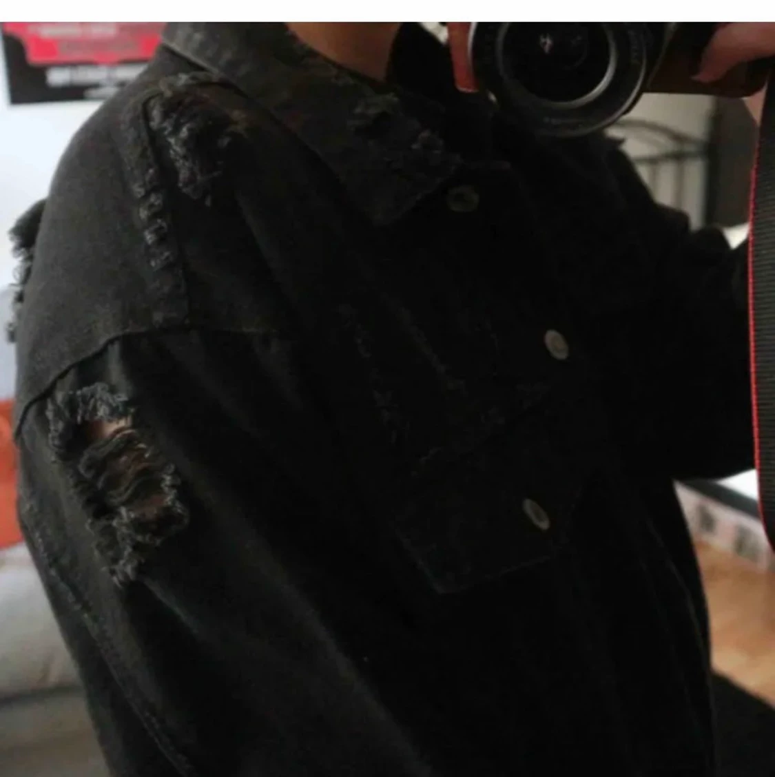 Lång oversized jeansjacka  - 91